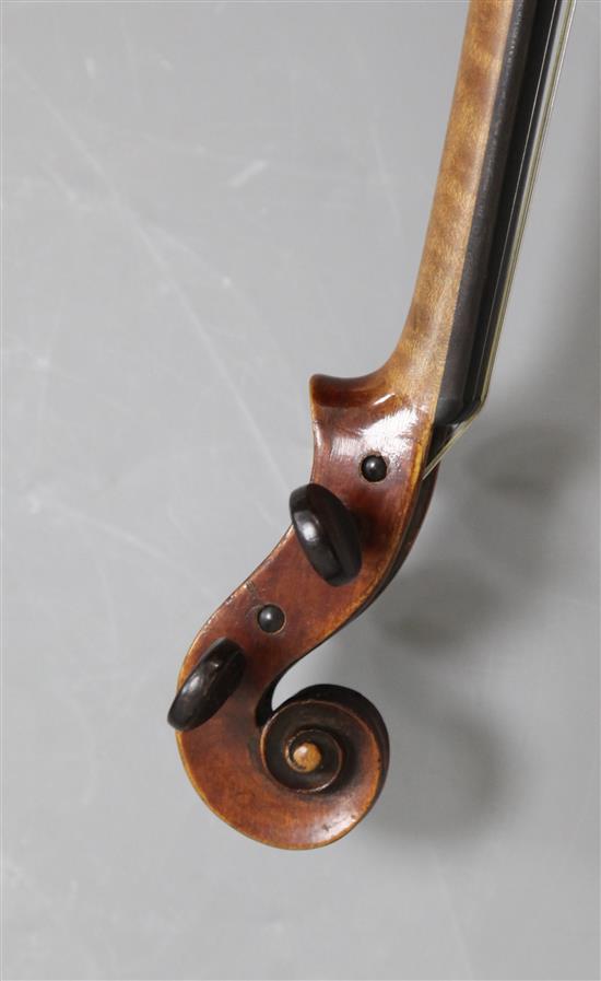 A late 18th century violin by Ludwig Bausch, c.1780 overall length 23in. back 14.5in.